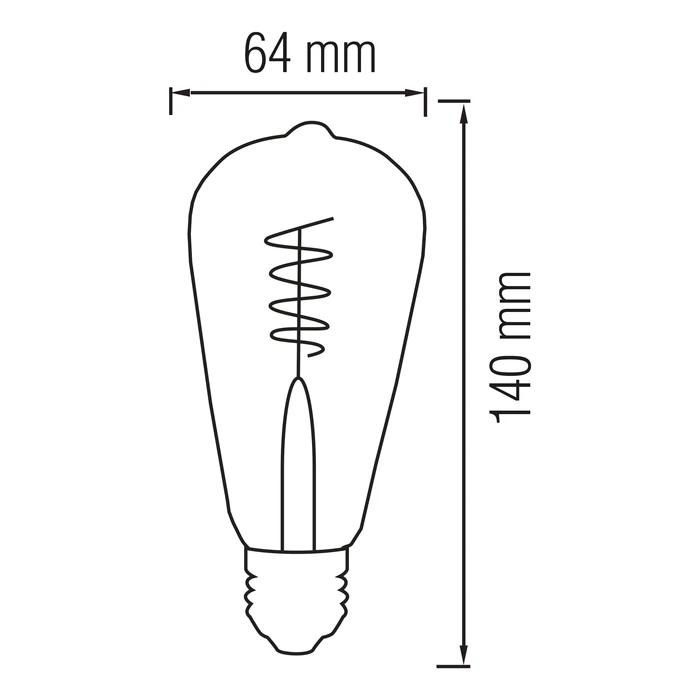 Світлодіодна лампа Filament RUSTIC VINTAGE S-6 6W E27 — фото 2 з 2