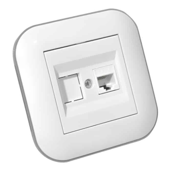 Розетка комп'ютерна (CAT6) LOFT білий+сірий — фото 1 з 1