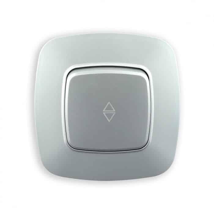 Вимикач прохідний 1-клавішний срібло ELA — фото 1 з 5