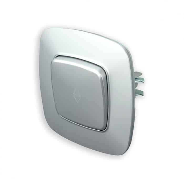Вимикач прохідний 1-клавішний срібло ELA — фото 4 з 5