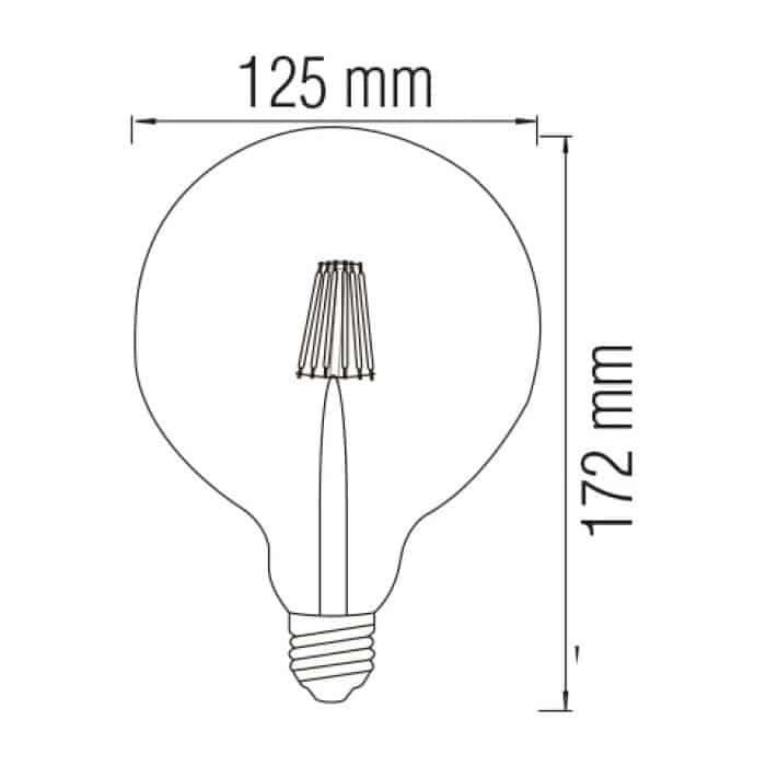 Світлодіодна лампа FILAMENT RUSTIC GLOBE-6 6W E27 2200К — фото 2 з 2