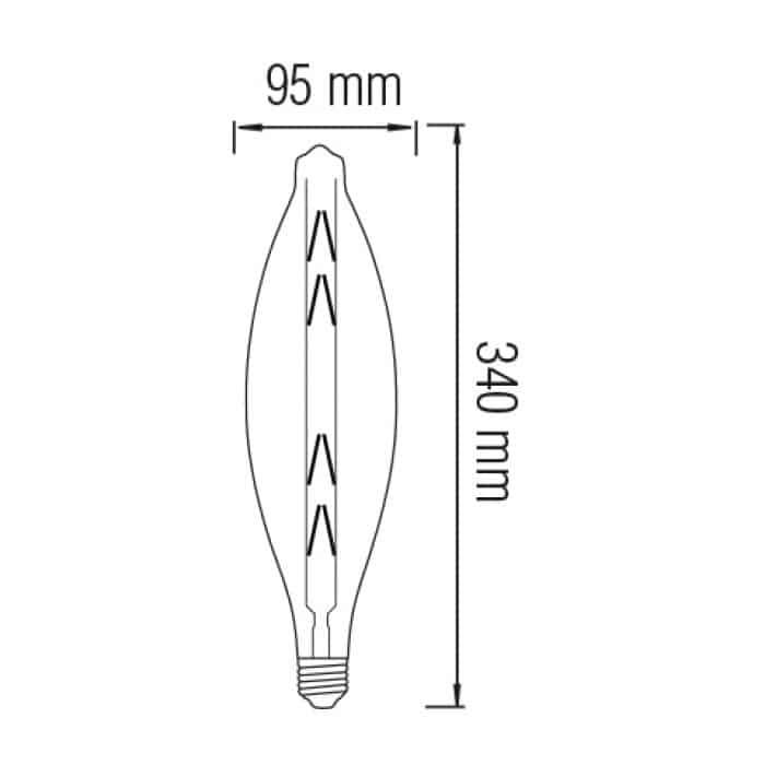 Світлодіодна лампа Filament ELLIPTIC 8W Е27 Титан — фото 2 з 2