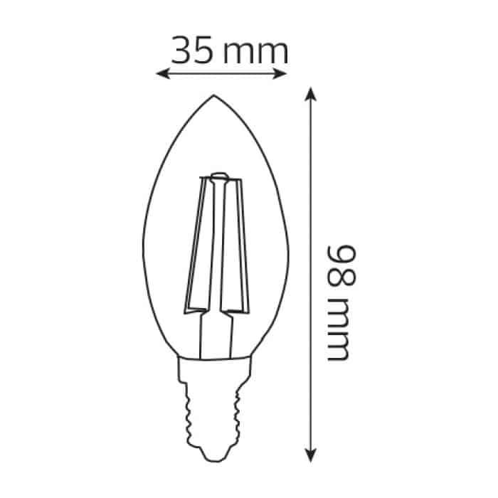 Світлодіодна лампа FILAMENT CANDLE-4 4W Е14 4200К — фото 2 з 2