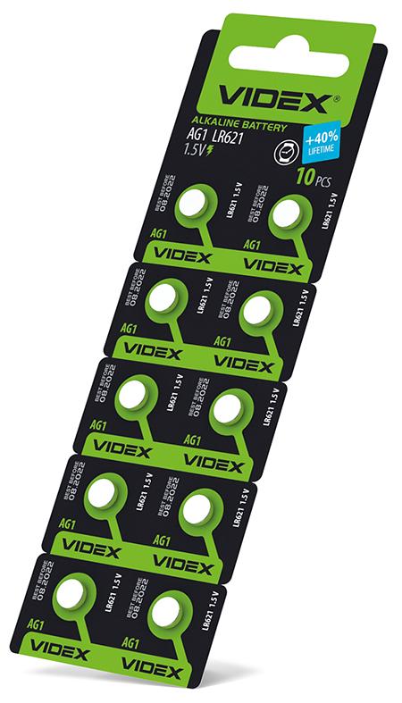 Батарейка годинникова Videx AG 1/LR621 BLISTER CARD 10 шт — фото 2 з 2