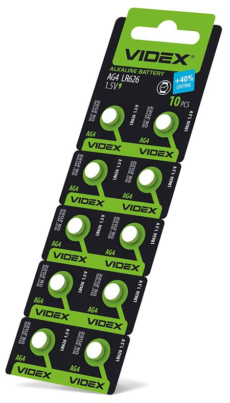Батарейка годинникова Videx AG 4/LR626 BLISTER CARD 10 шт — фото 2 з 2