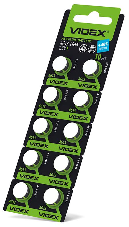 Батарейка годинникова Videx AG13/LR44 BLISTER CARD 10 шт — фото 2 з 2