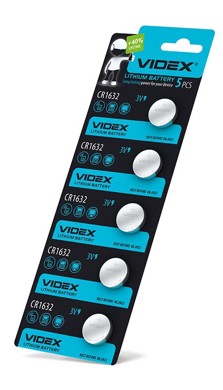 Батарейка літієва Videx CR1632 5шт BLISTER CARD — фото 2 з 2