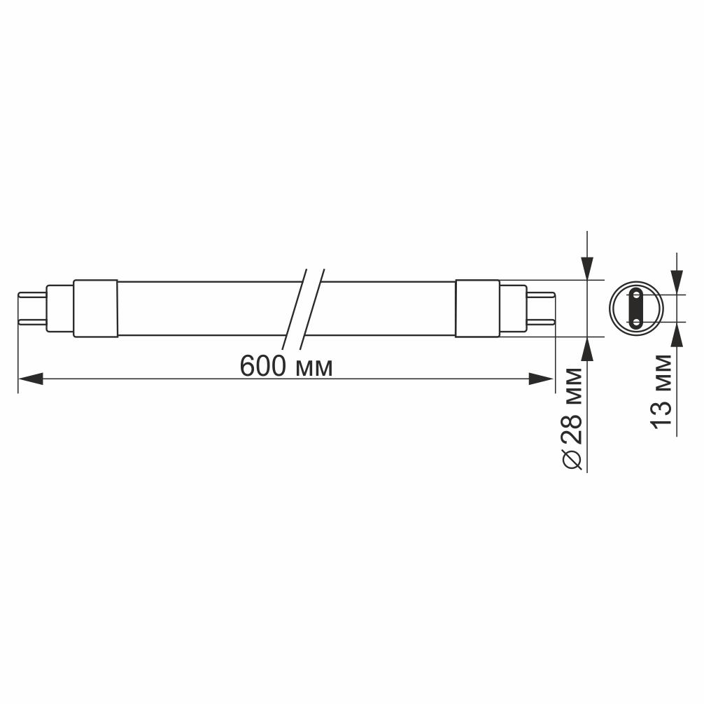 LED лампа VIDEX T8b 9W 0.6M 6200K матова — фото 3 з 3