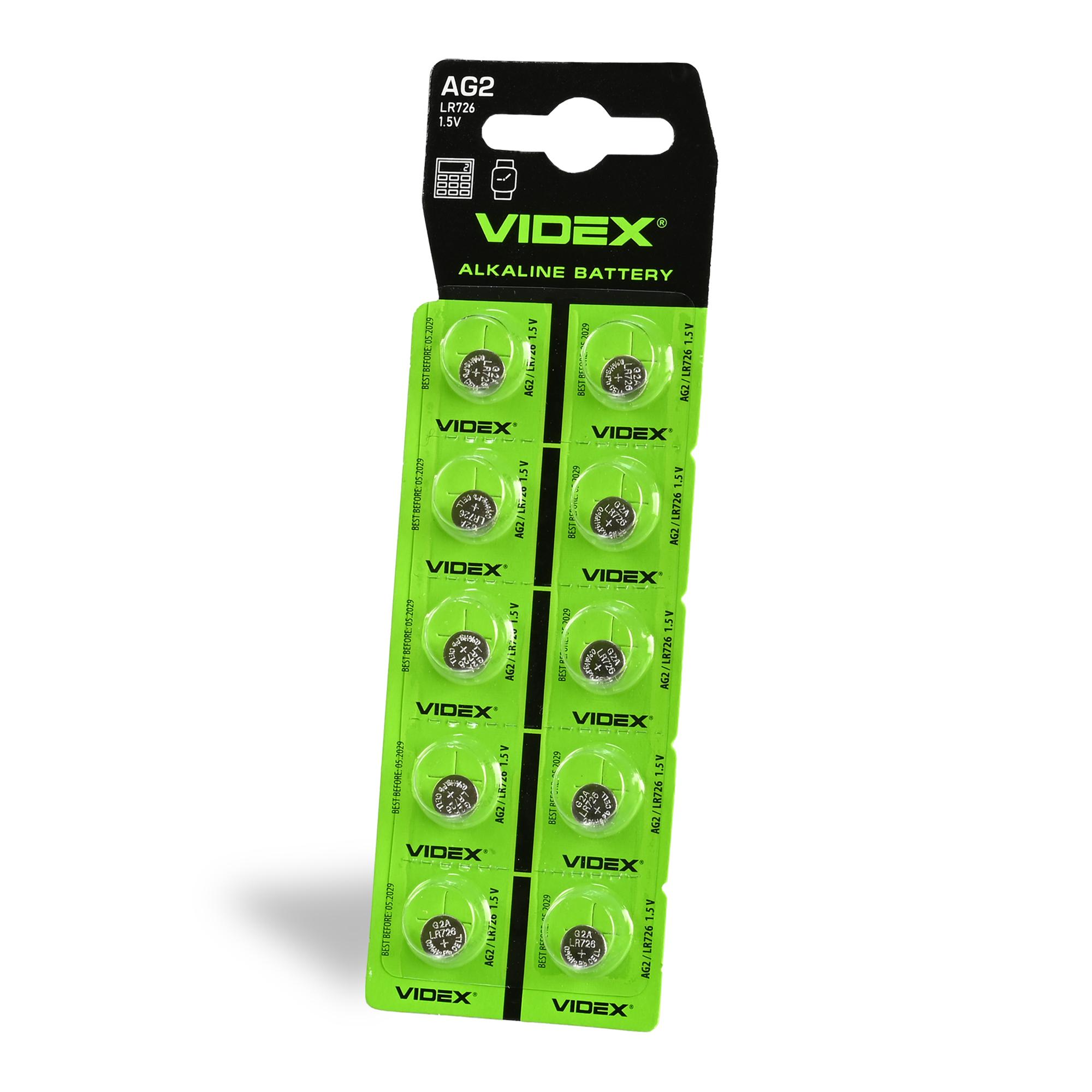 Батарейка годинникова Videx AG 2/LR726 BLISTER CARD 10 шт — фото 1 з 2