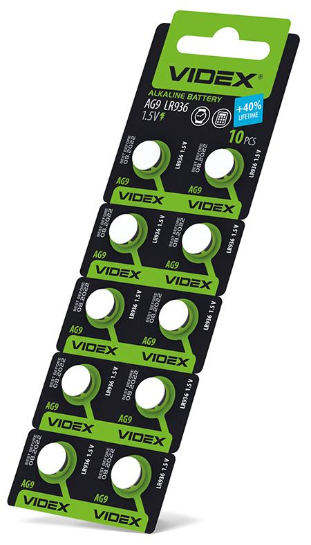 Батарейка годинникова Videx AG 9/LR936 BLISTER CARD 10 шт — фото 2 з 2