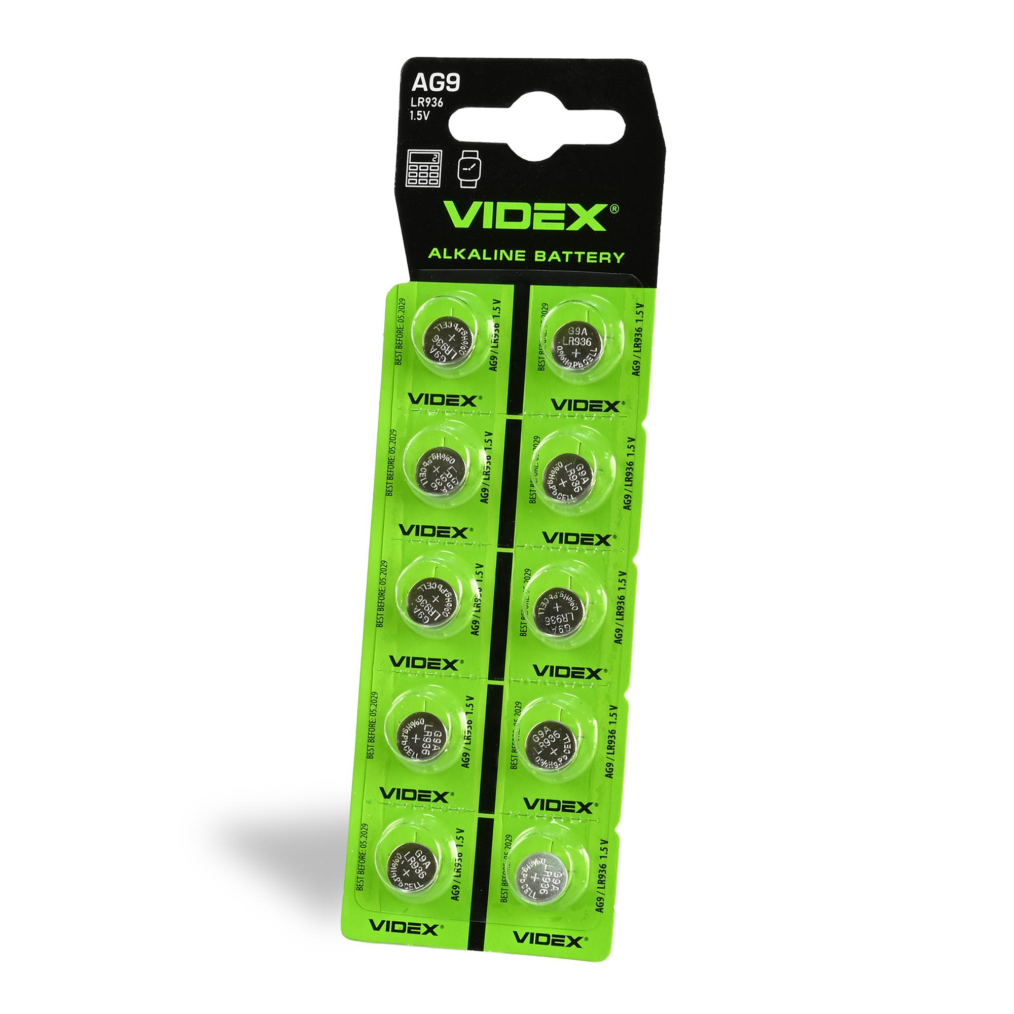 Батарейка годинникова Videx AG 9/LR936 BLISTER CARD 10 шт — фото 1 з 2