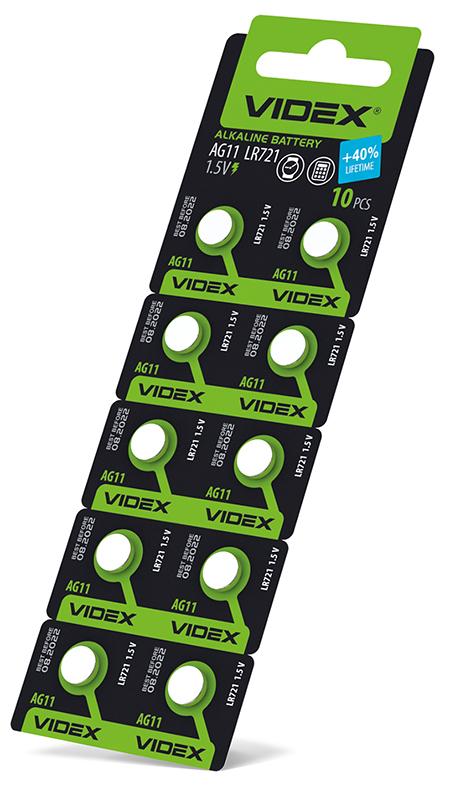 Батарейка годинникова Videx AG11/LR721 BLISTER CARD 10 шт — фото 2 з 2