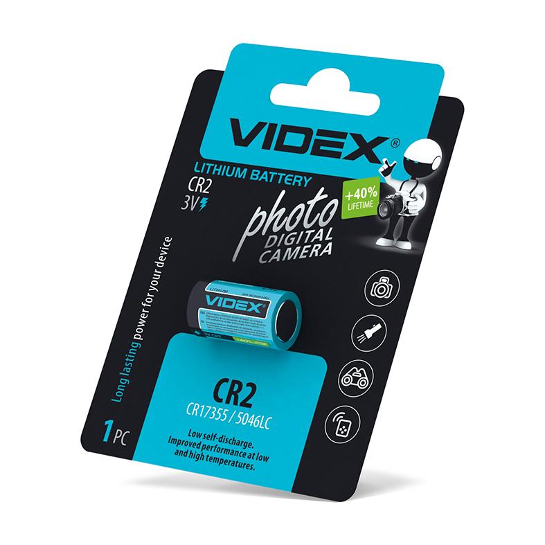 Батарейка літієва Videx CR2 1шт BLISTER CARD — фото 2 з 2