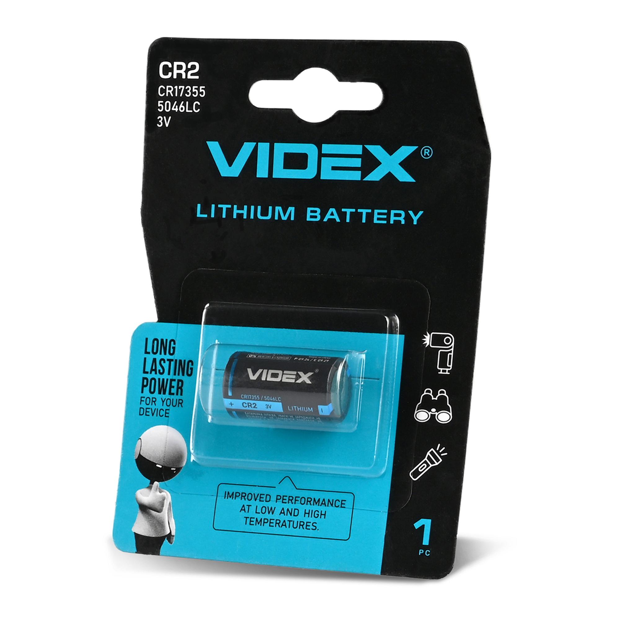 Батарейка літієва Videx CR2 1шт BLISTER CARD — фото 1 з 2