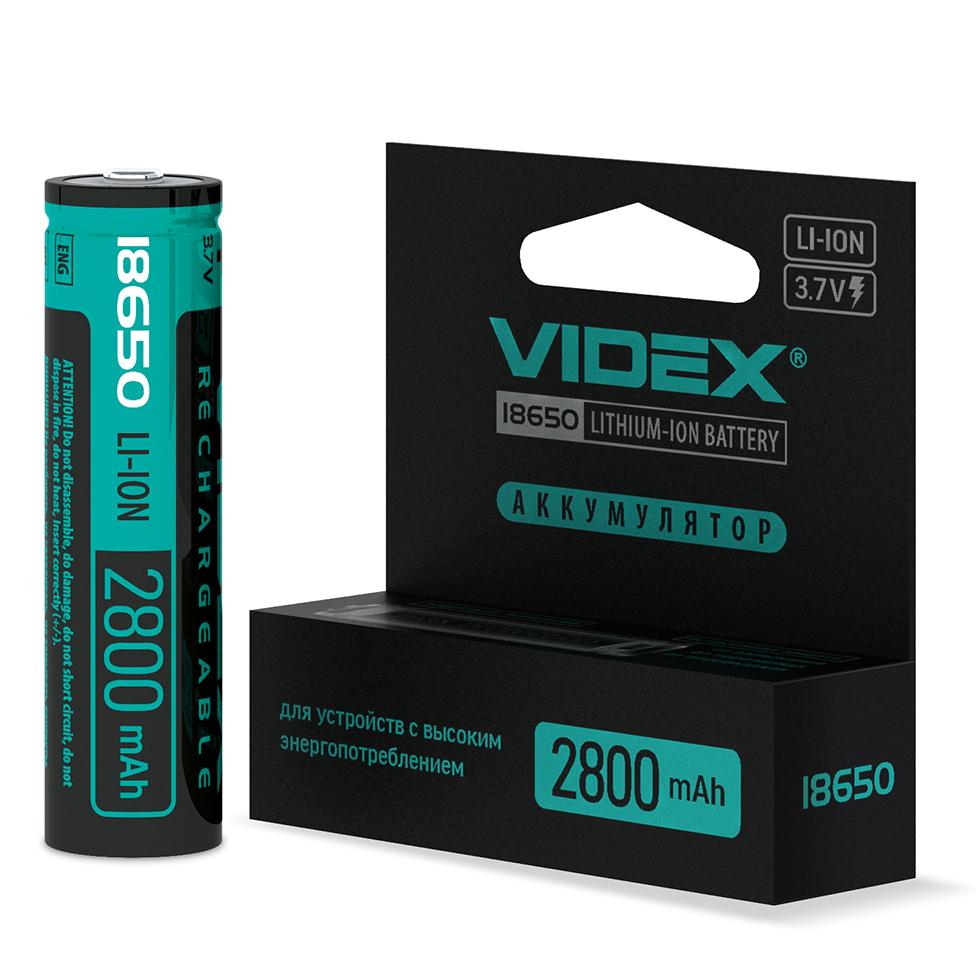 Акумулятор Videx літій-іонний 18650-P (захист) 2800mAh color box/1шт — фото 3 з 3