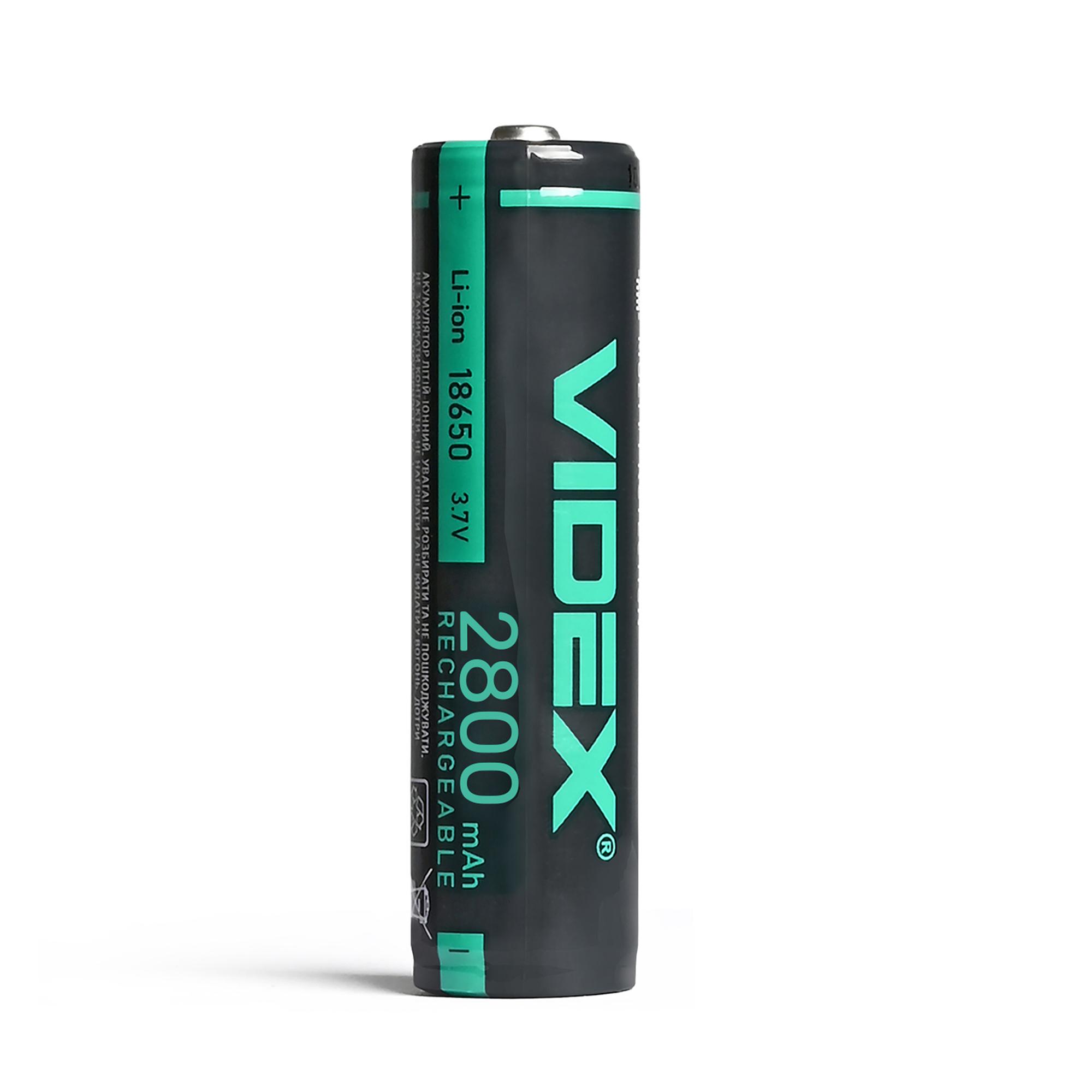Акумулятор Videx літій-іонний 18650-P (захист) 2800mAh color box/1шт — фото 2 з 3
