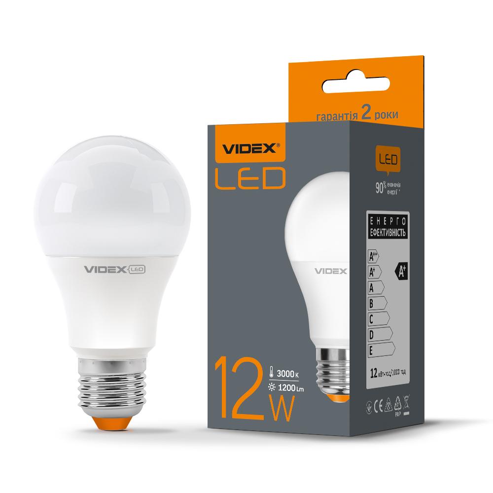 LED лампа VIDEX A60e 12W E27 3000K — фото 1 з 3