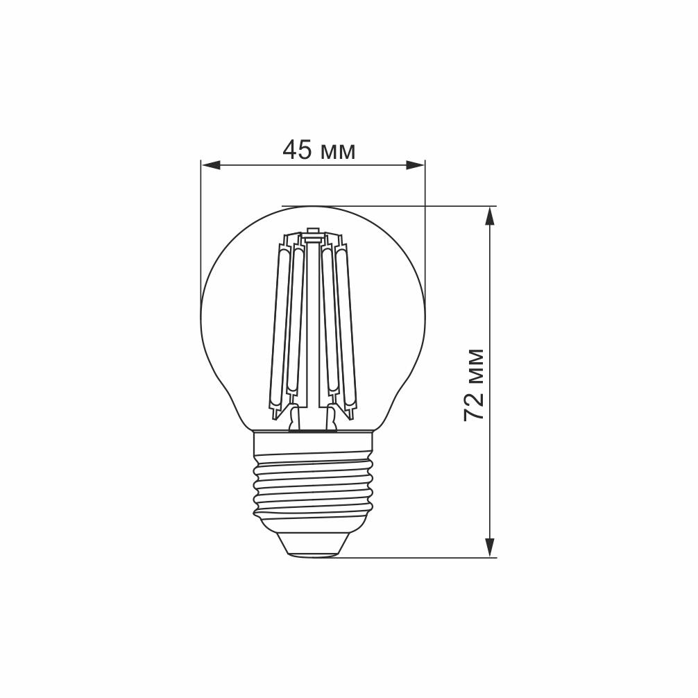 LED лампа VIDEX Filament G45FA 4W E27 2200K бронза — фото 3 з 3