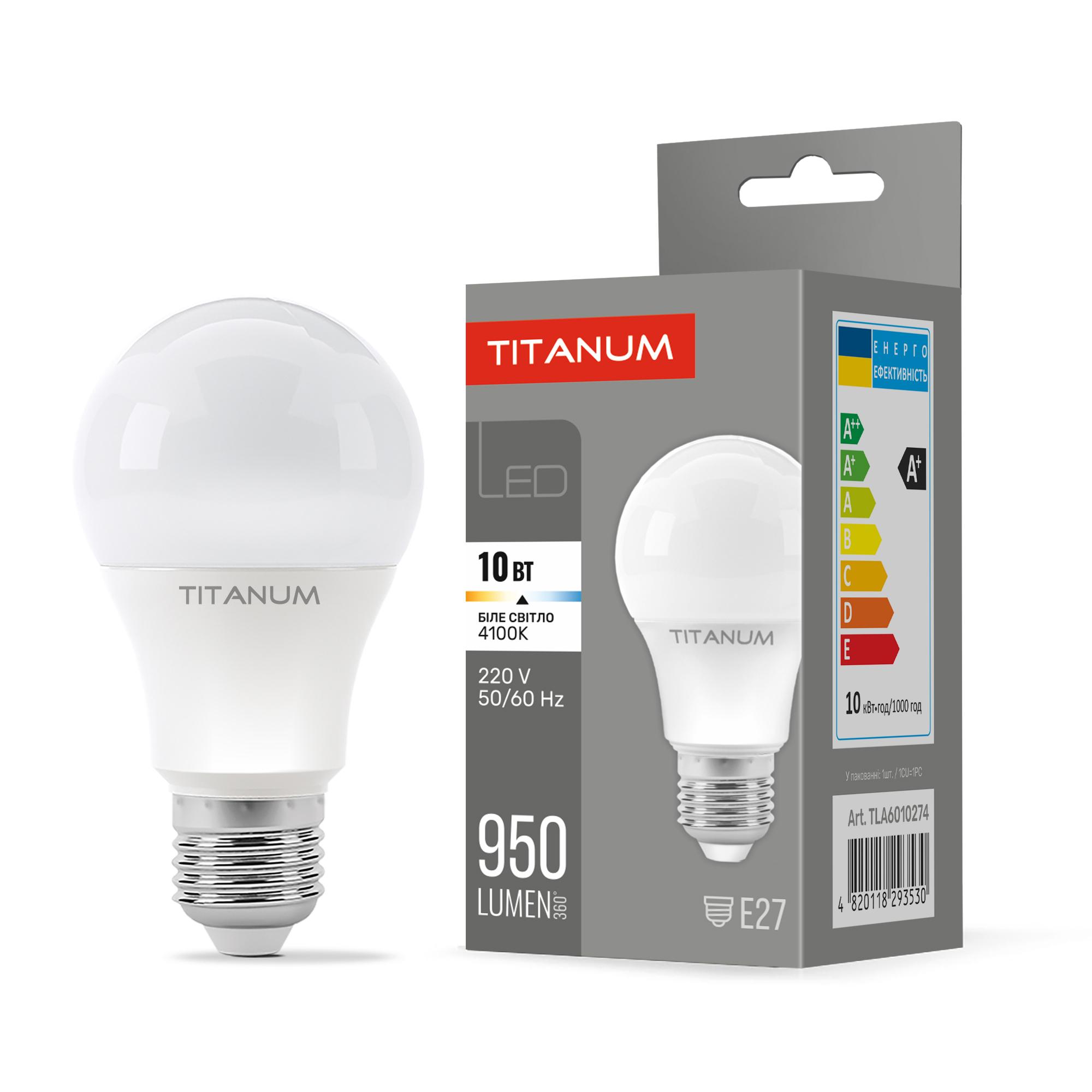 LED лампа TITANUM A60 10W E27 4100K — фото 1 з 3