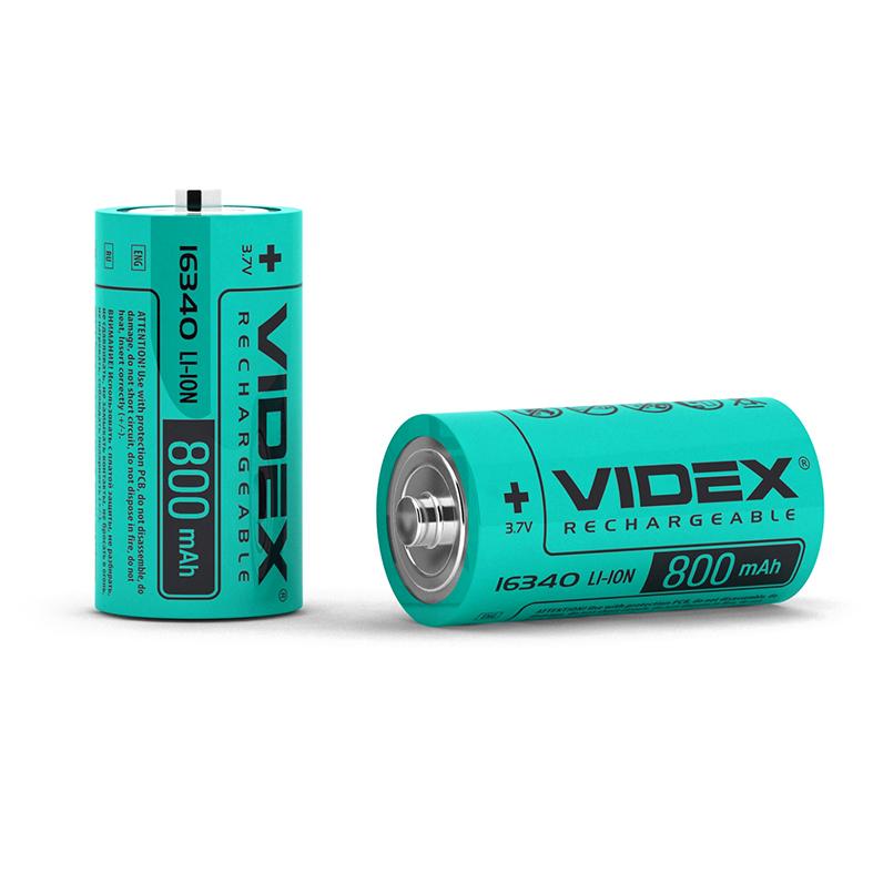 Акумулятор Videx літій-іонний 16340 (без захисту) 800mAh bulk/1шт — фото 2 з 2