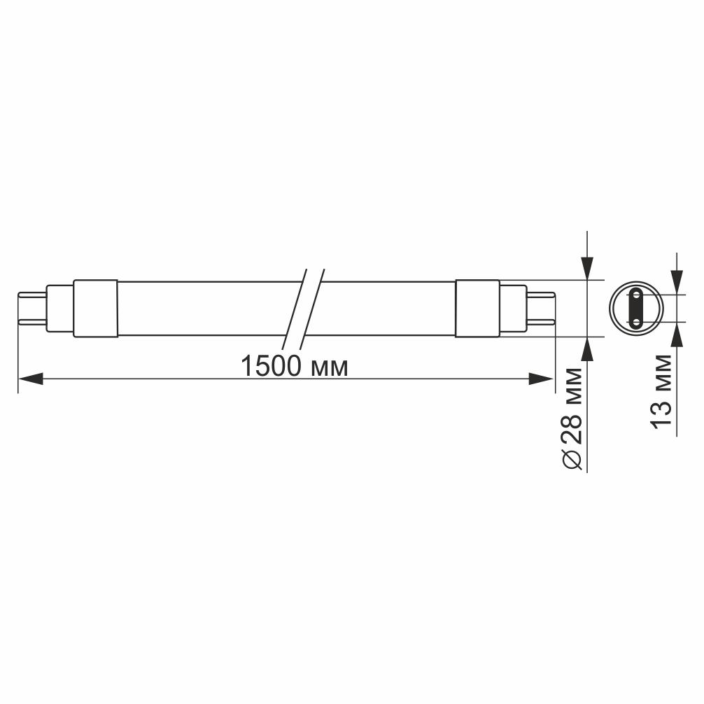 LED лампа VIDEX T8 24W 1.5M 4100K матова — фото 3 з 3