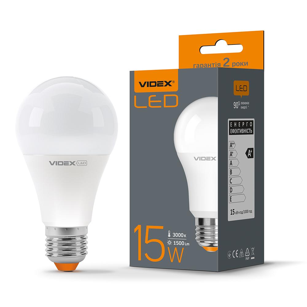 LED лампа VIDEX A65e 15W E27 3000K — фото 1 з 3