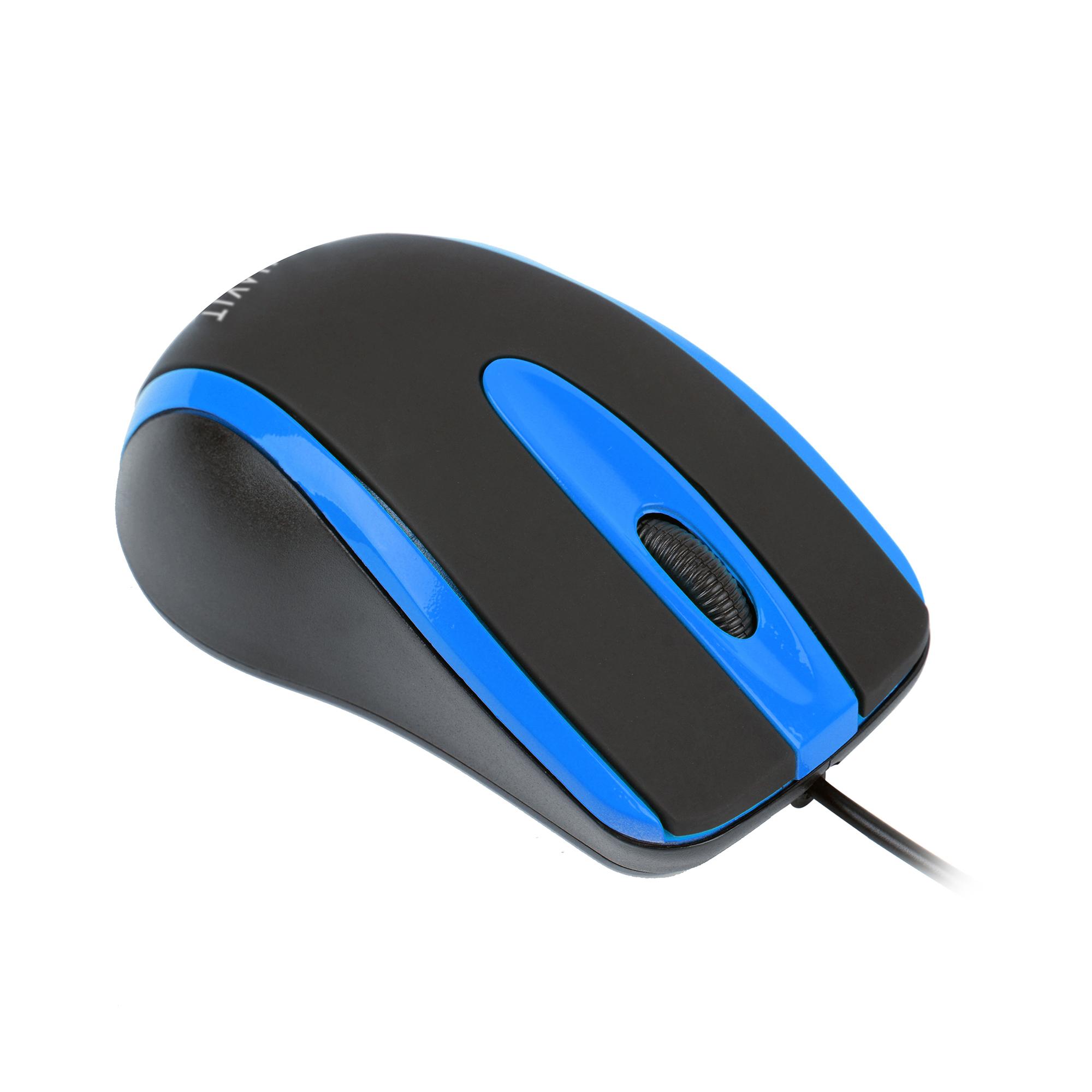 Дротова миша HAVIT HV-MS753 USB Black/Blue (1000 DPI, 3 кл) — фото 3 з 4