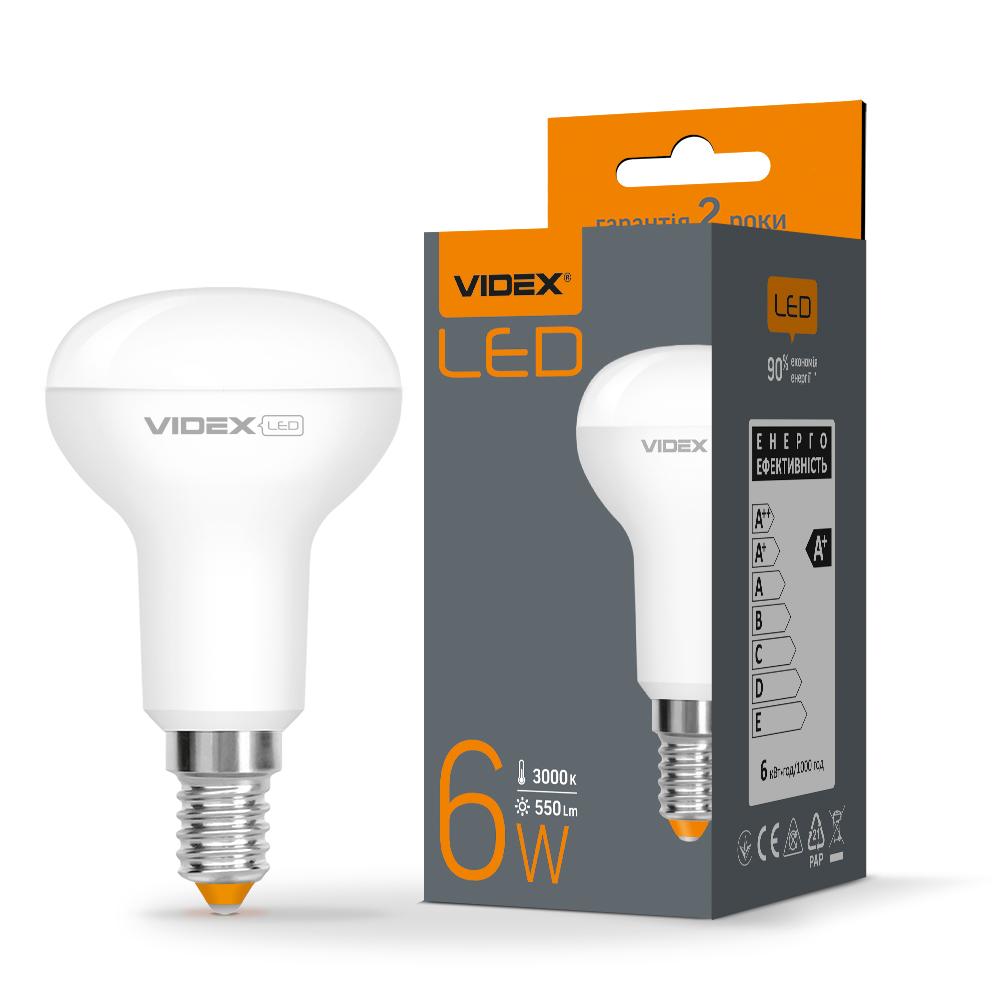 LED лампа VIDEX R50e 6W E14 3000K — фото 1 з 3