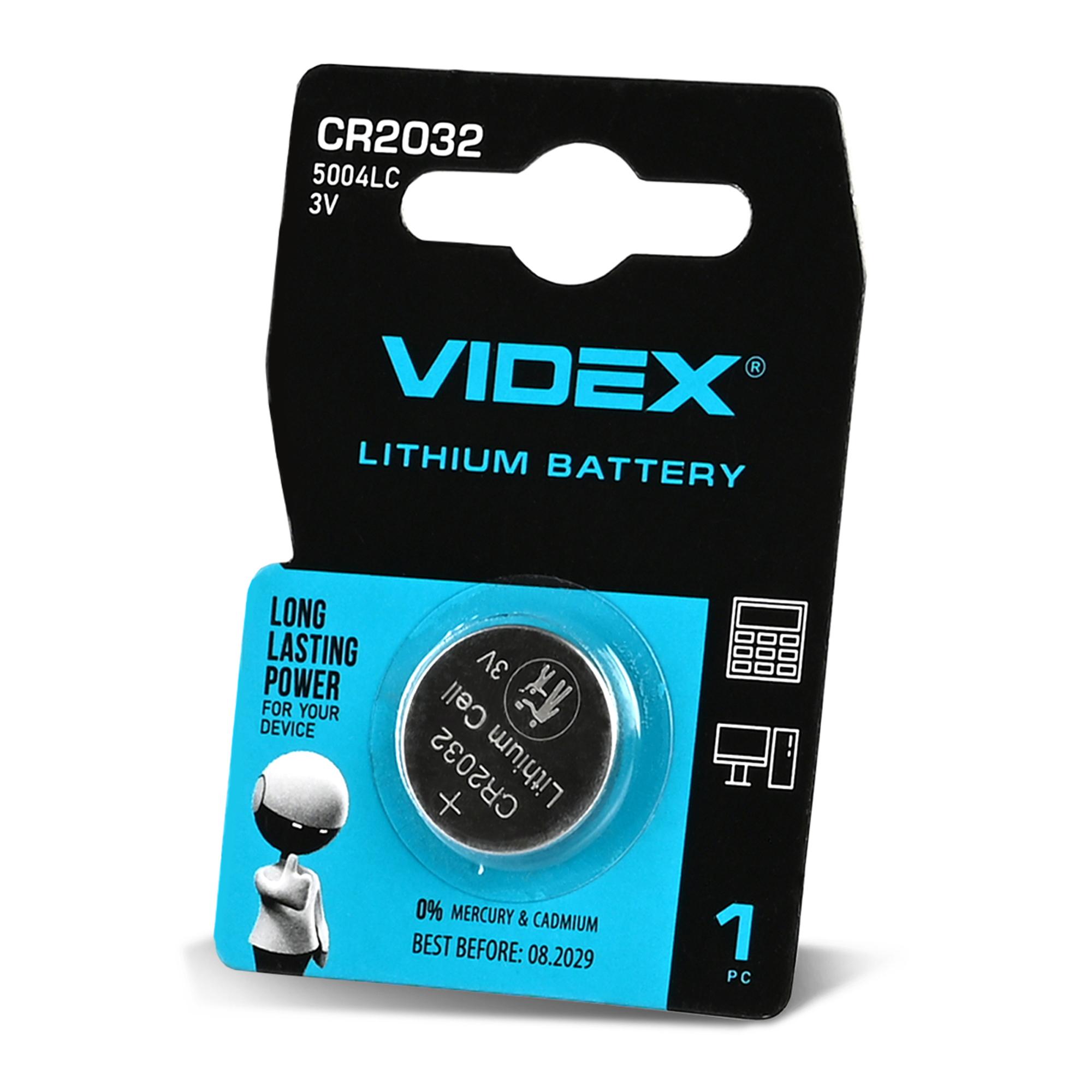 Батарейка літієва Videx CR2032 1шт BLISTER CARD — фото 1 з 2