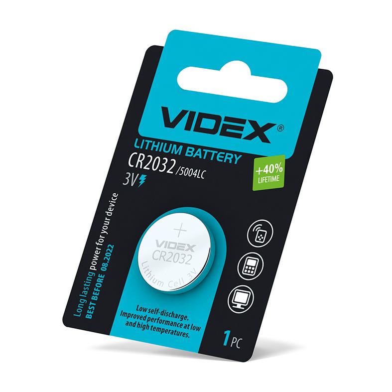 Батарейка літієва Videx CR2032 1шт BLISTER CARD — фото 2 з 2
