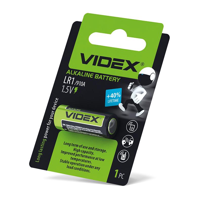 Батарейка лужна Videx LR1 1шт BLISTER — фото 2 з 2