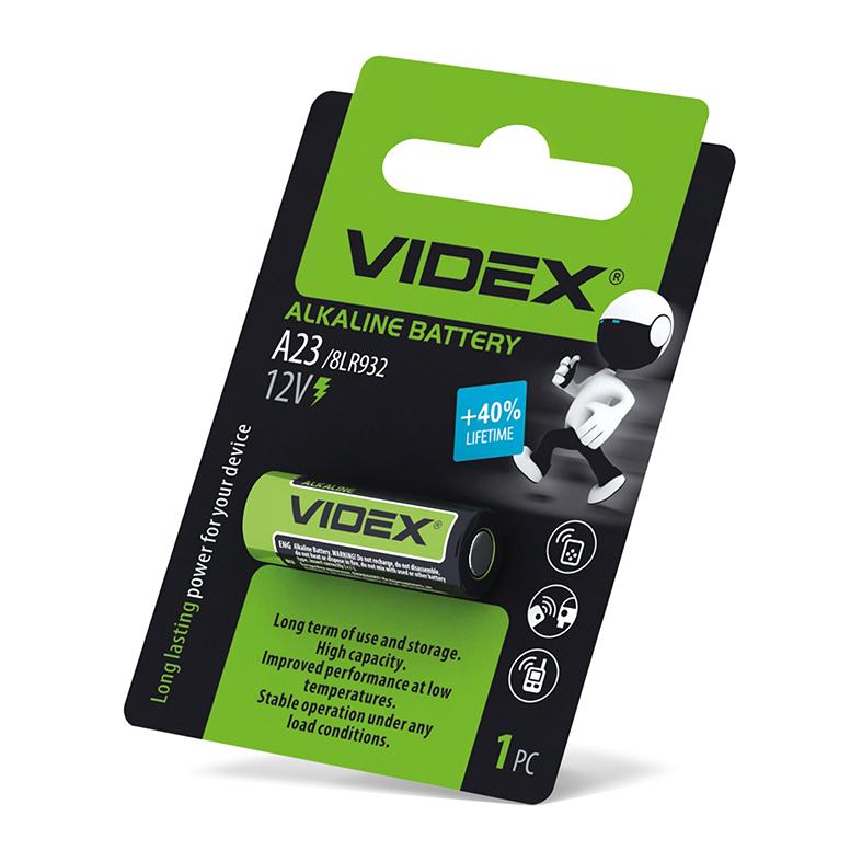 Батарейка лужна Videx А23/Е23А 1шт BLISTER CARD — фото 2 з 2