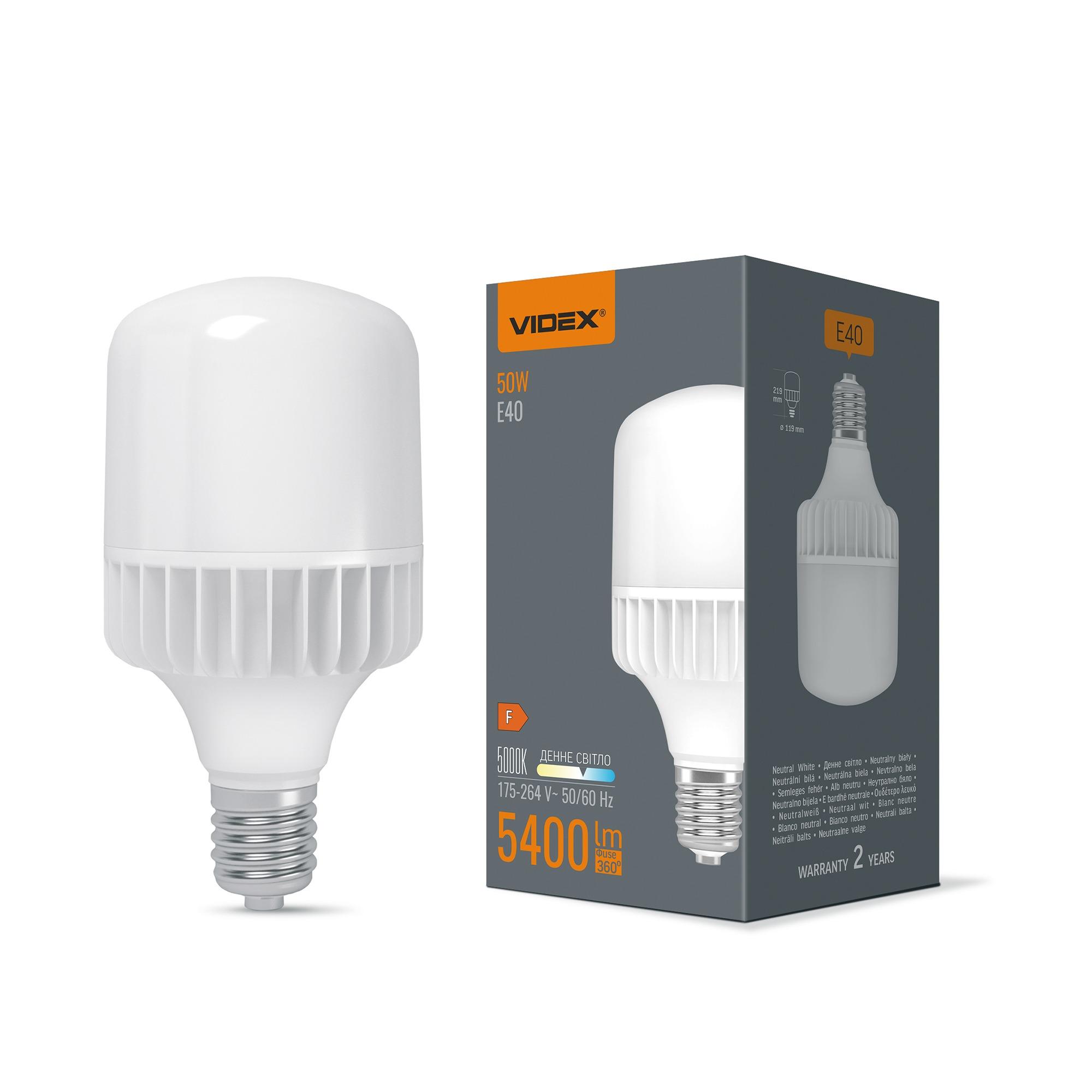 LED лампа VIDEX A118 50W E40 5000K — фото 1 з 3