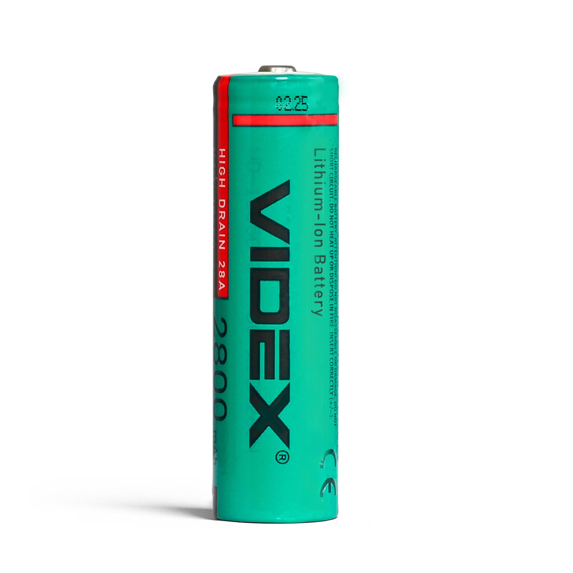 Акумулятор Videx 18650 (високого струму) 20A 2800mAh bulk/1шт — фото 2 з 3