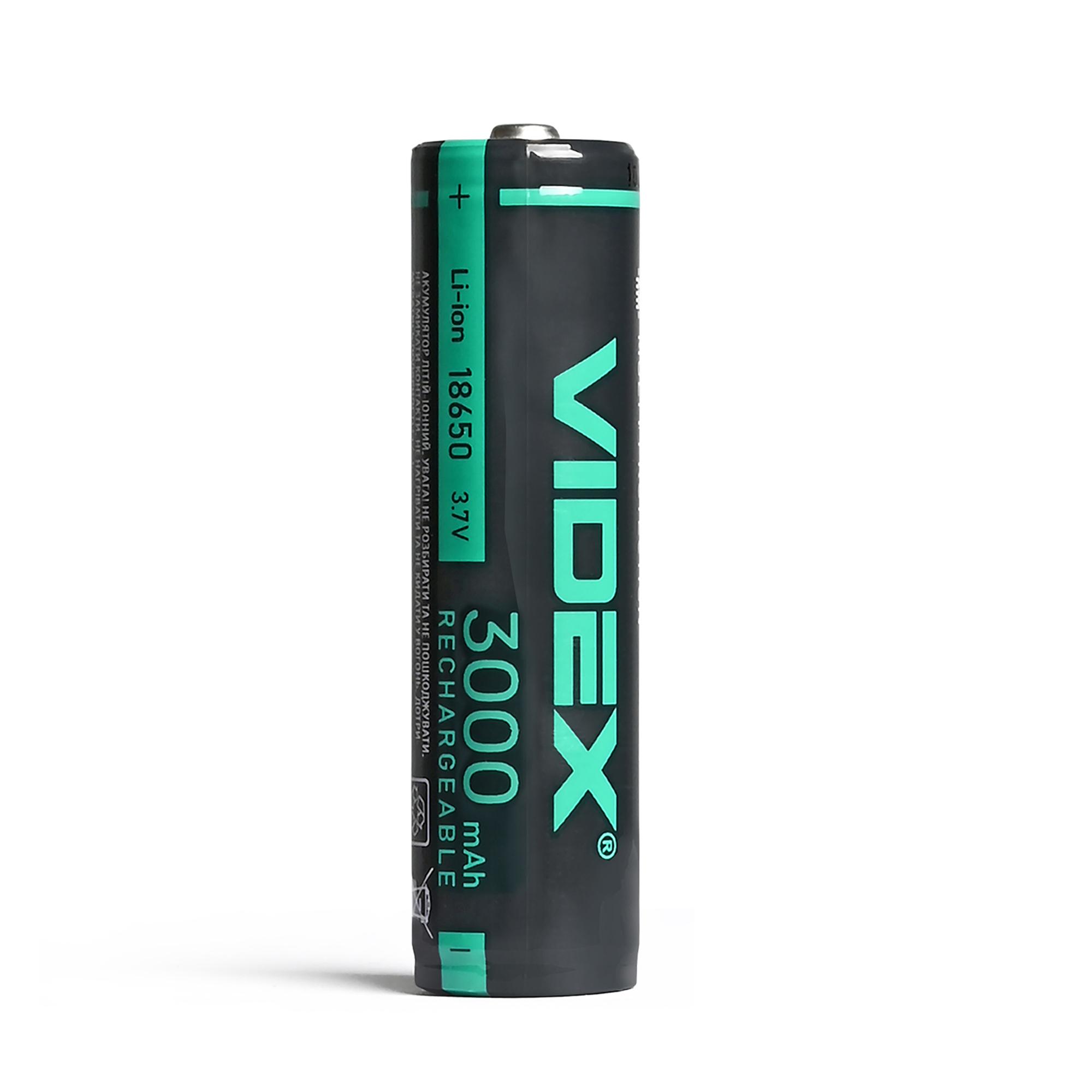 Акумулятор Videx літій-іонний 18650-P (захист) 3000mAh color box/1шт — фото 2 з 3