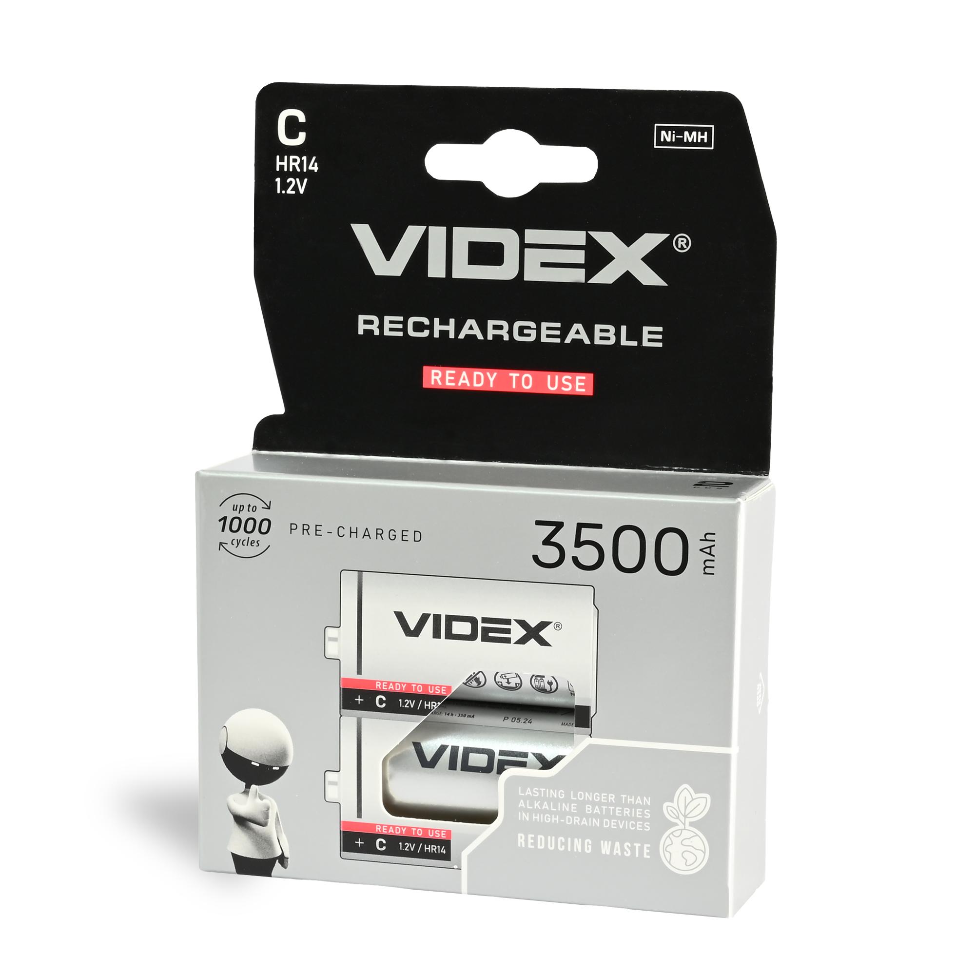 Акумулятори Videx HR14/C 3500mAh double blister/2шт — фото 1 з 2