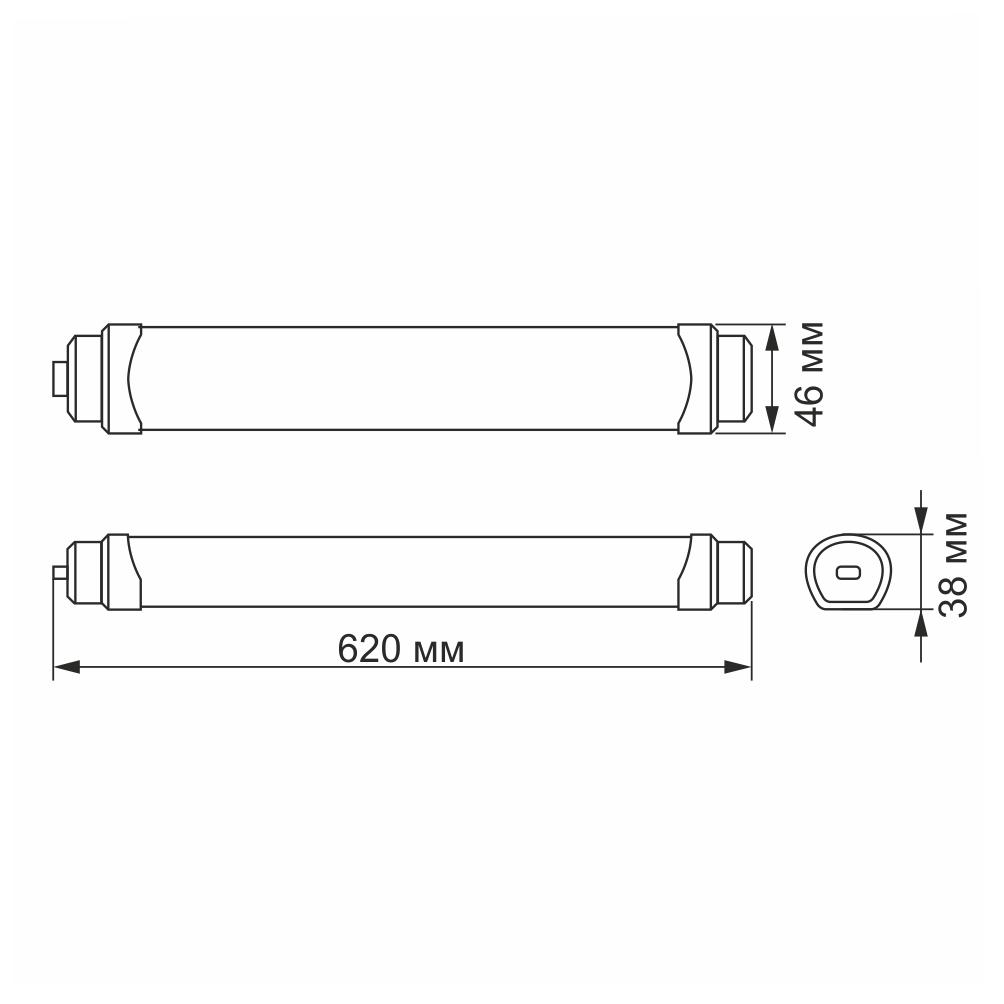 LED світильник IP65 лінійний магістральний VIDEX 18W 0,6М 5000K — фото 3 з 3