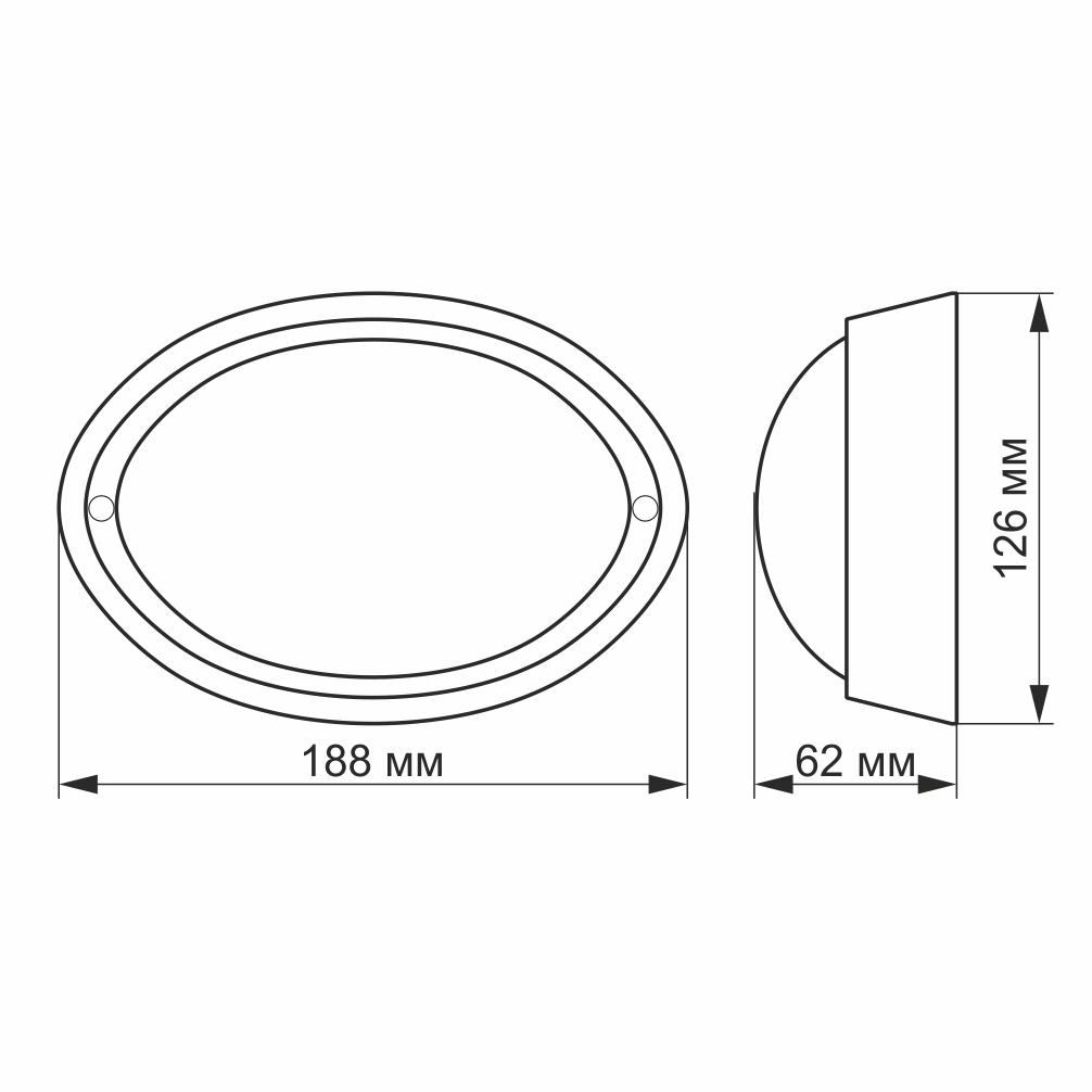 LED світильник IP65 овальний VIDEX 12W 5000K білий сенсорний — фото 5 з 5