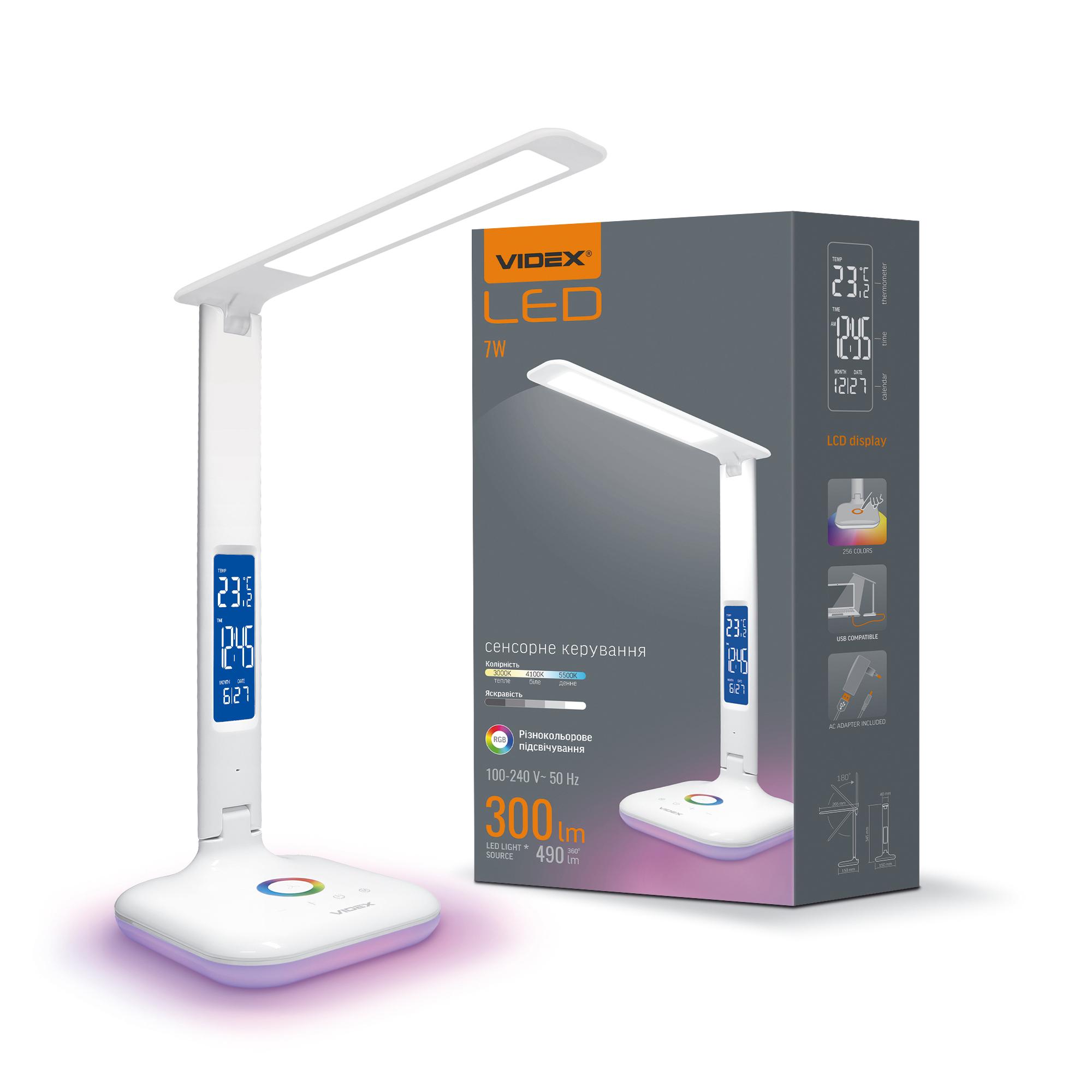 LED лампа настiльна VIDEX TF05W-RGB 7W 3000-5500K
