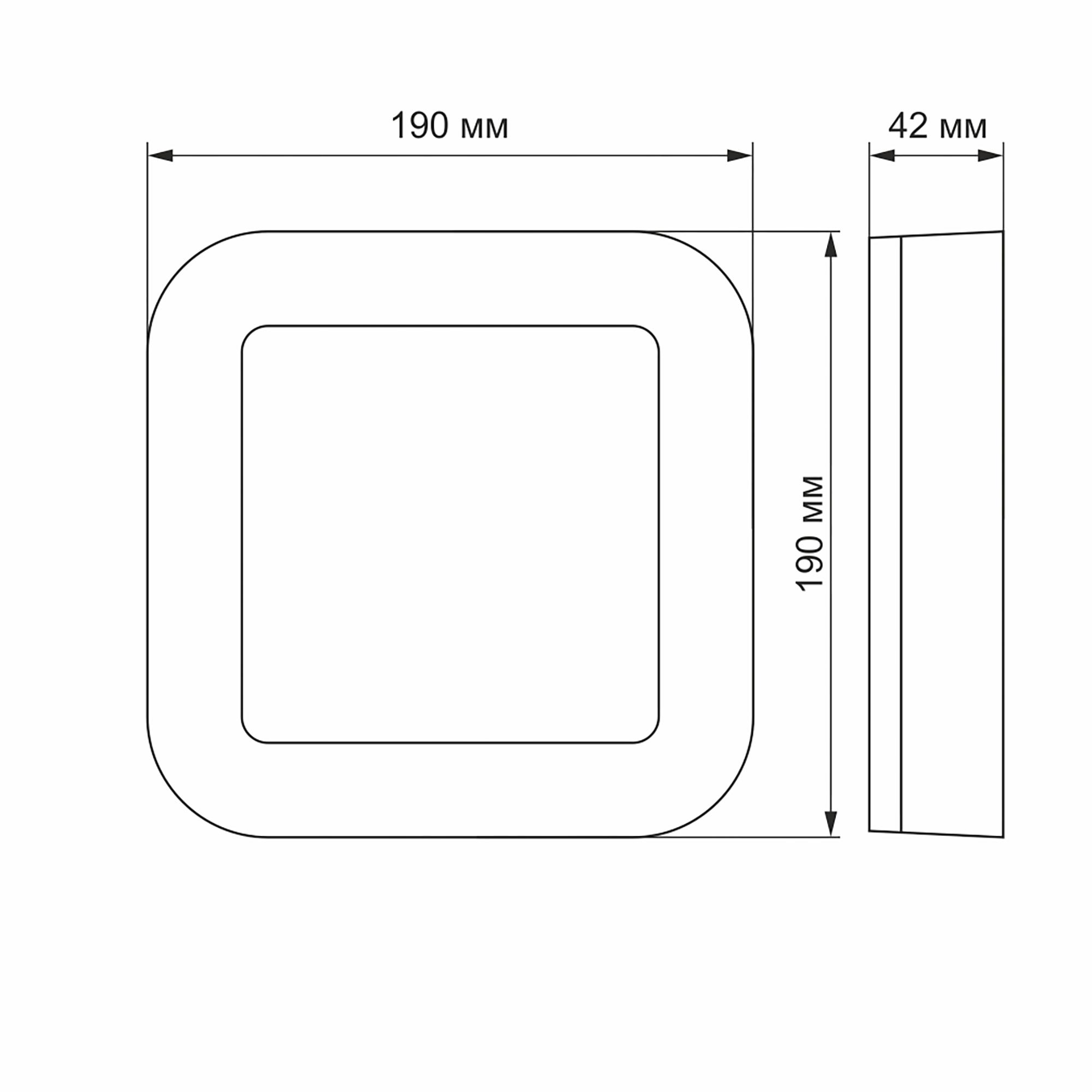 LED світильник ART IP65 квадратний VIDEX 15W 5000K — фото 5 з 5