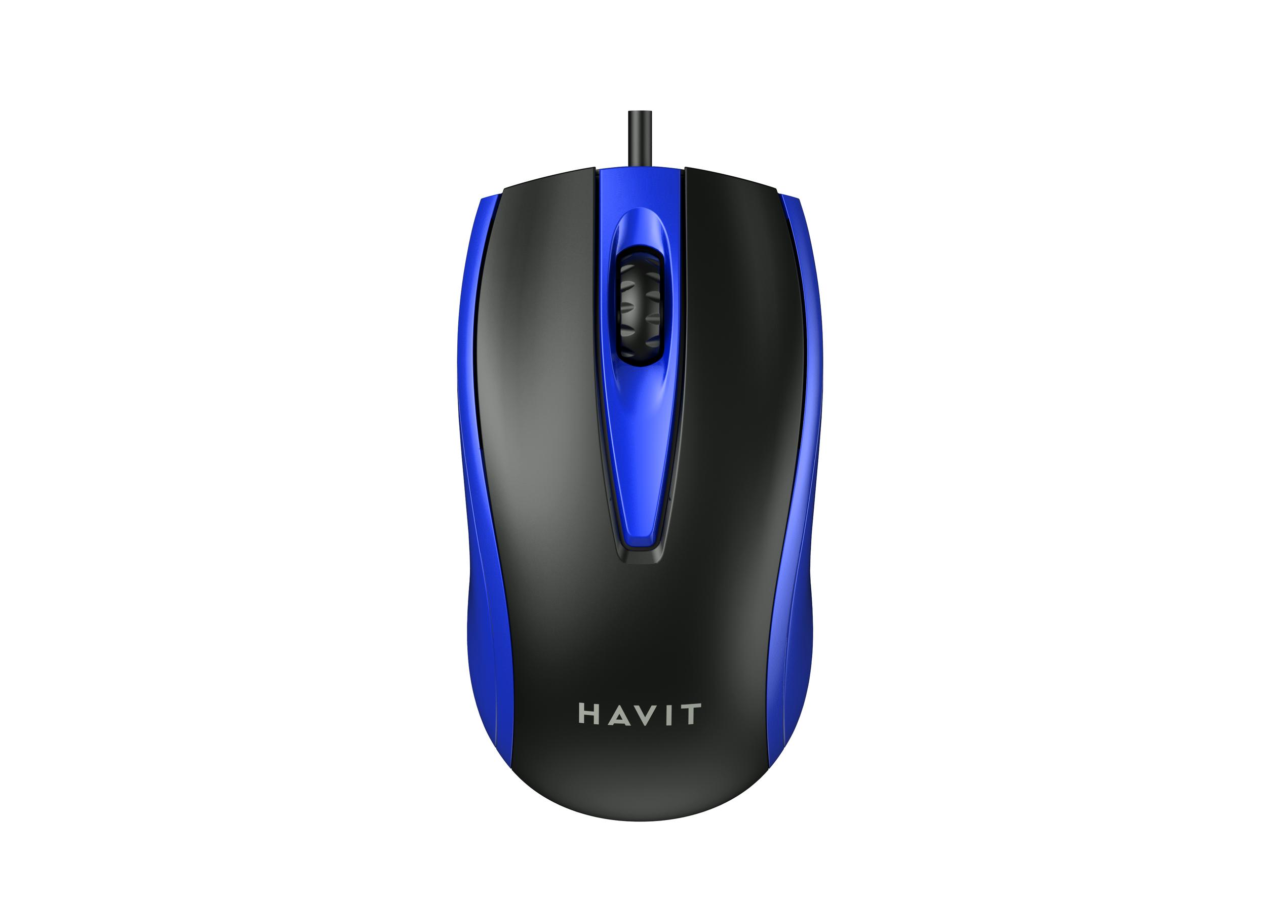 Дротова миша HAVIT HV-MS871 USB Blue (1200 DPI, 3 кл) — фото 1 з 4