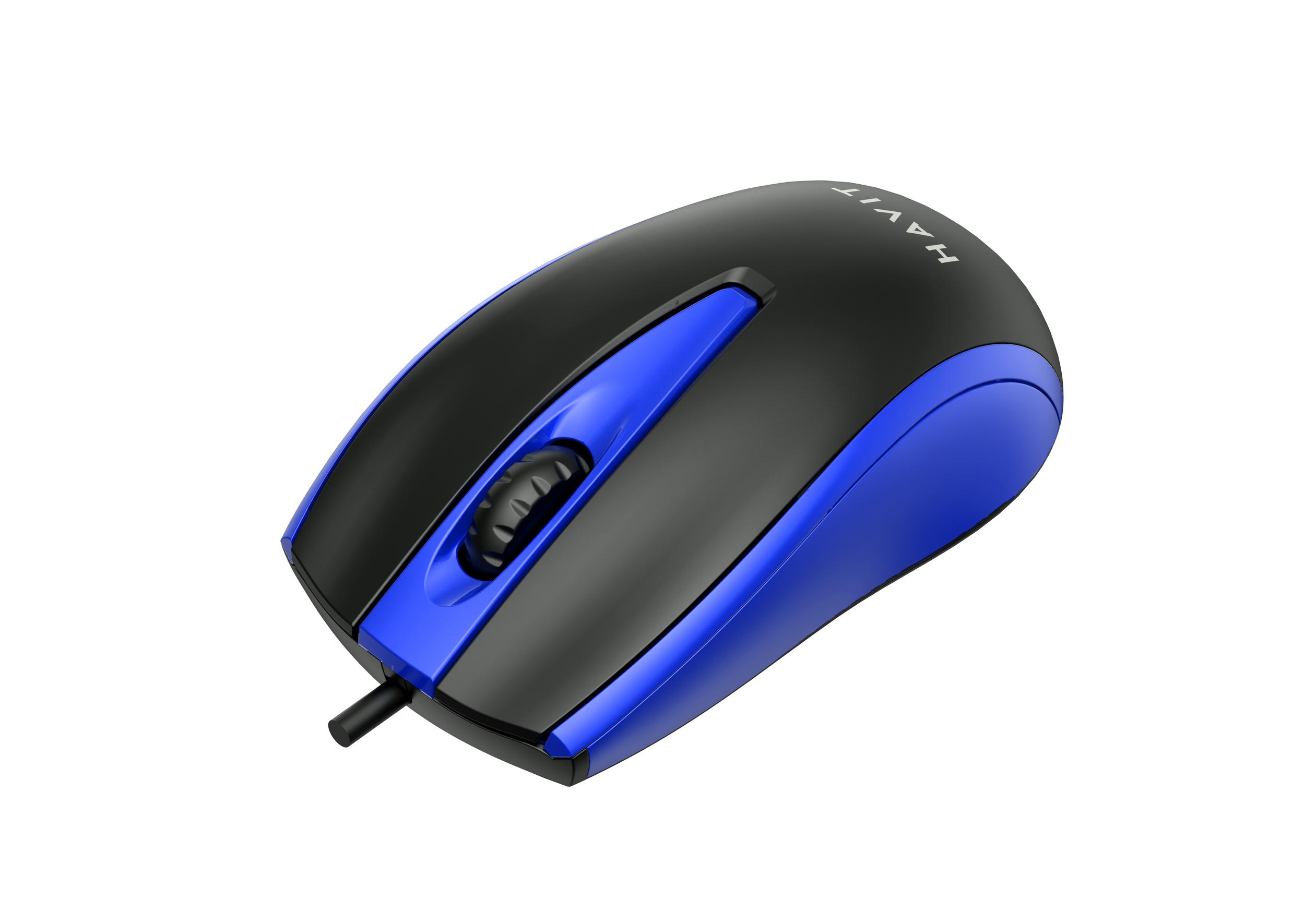 Дротова миша HAVIT HV-MS871 USB Blue (1200 DPI, 3 кл) — фото 2 з 4