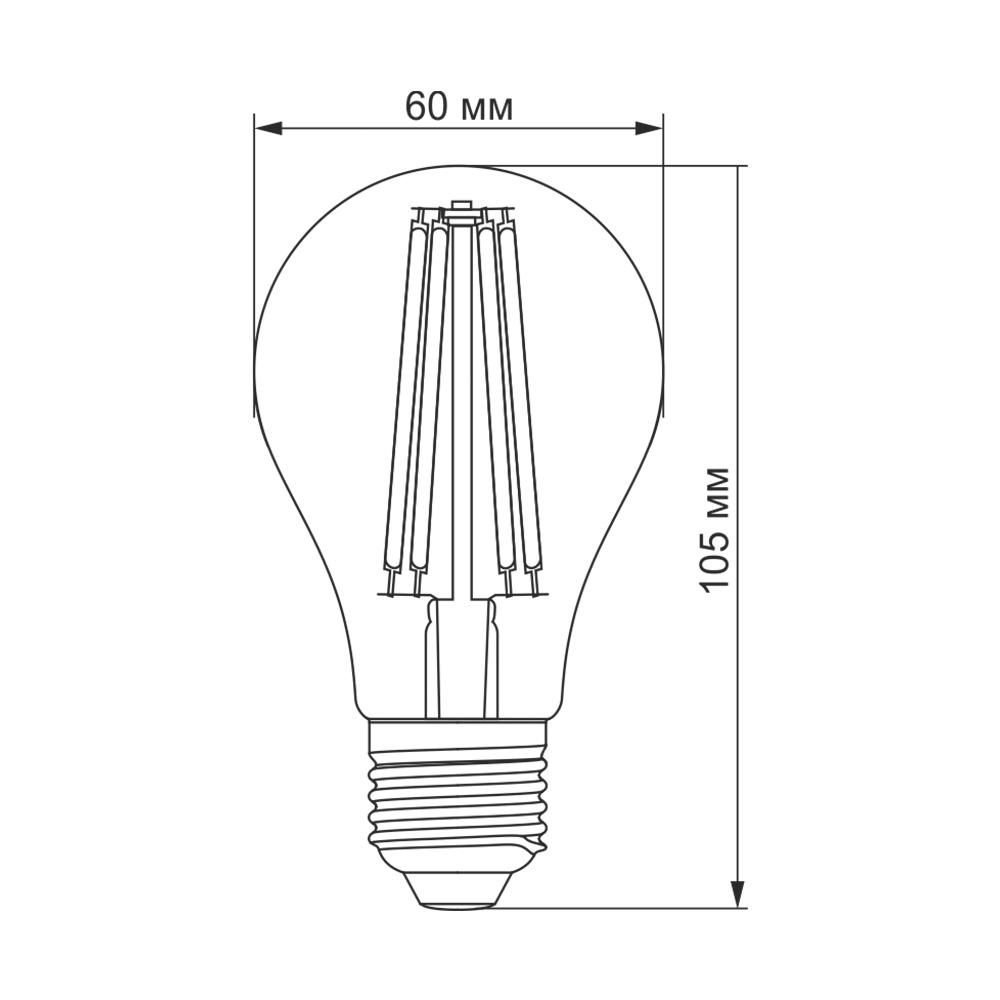 LED лампа TITANUM  Filament A60 7W E27 2200K бронза — фото 3 з 3