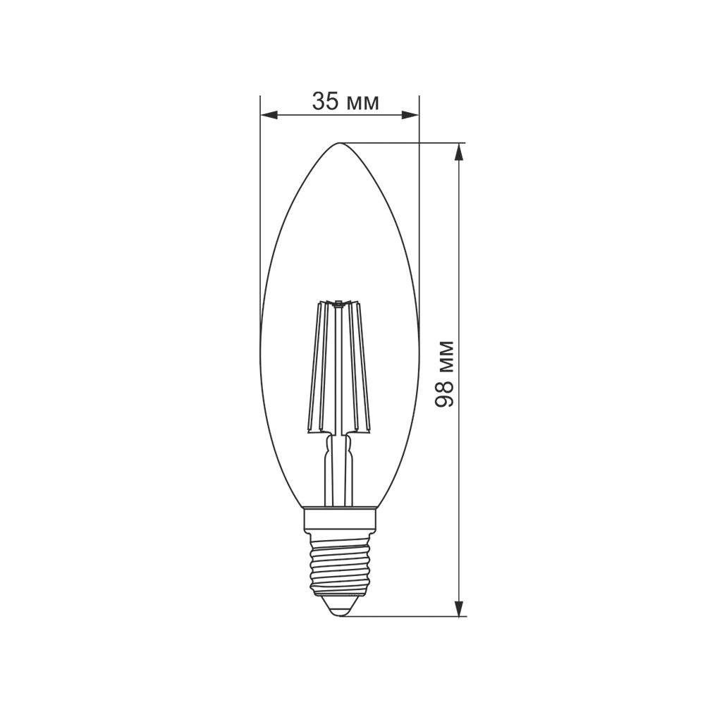 LED лампа TITANUM  Filament C37 4W E14 4100K — фото 3 з 3