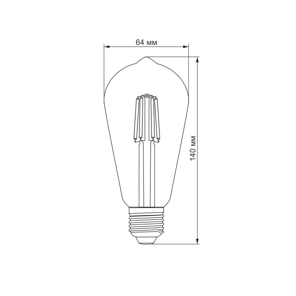LED лампа TITANUM Filament ST64 6W E27 2200K бронза — фото 3 з 3
