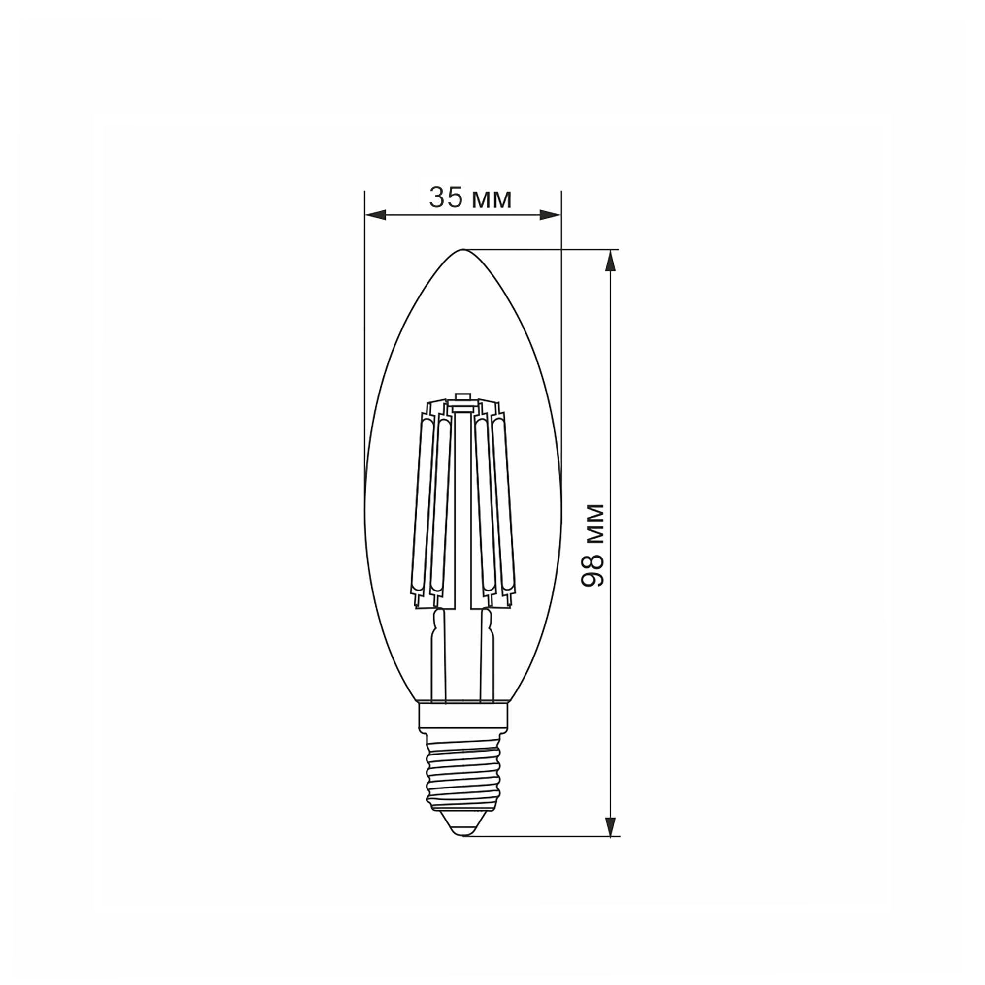 LED лампа VIDEX Filament C37F 6W E14 3000K — фото 3 з 3