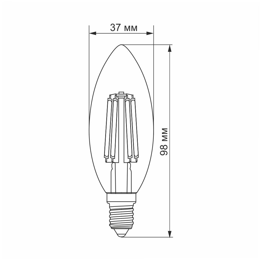 LED лампа VIDEX Filament C37F 6W E14 4100K — фото 3 з 3