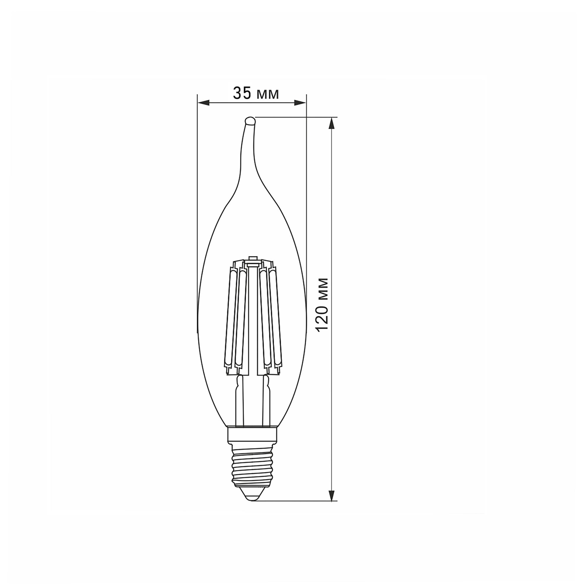 LED лампа VIDEX Filament C37Ft 6W E14 4100K — фото 3 з 3