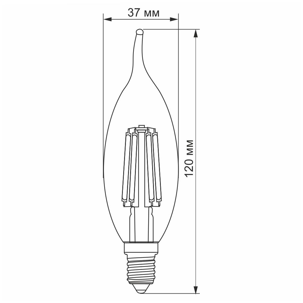 LED лампа VIDEX Filament C37FtA 6W E14 2200K бронза — фото 3 з 4
