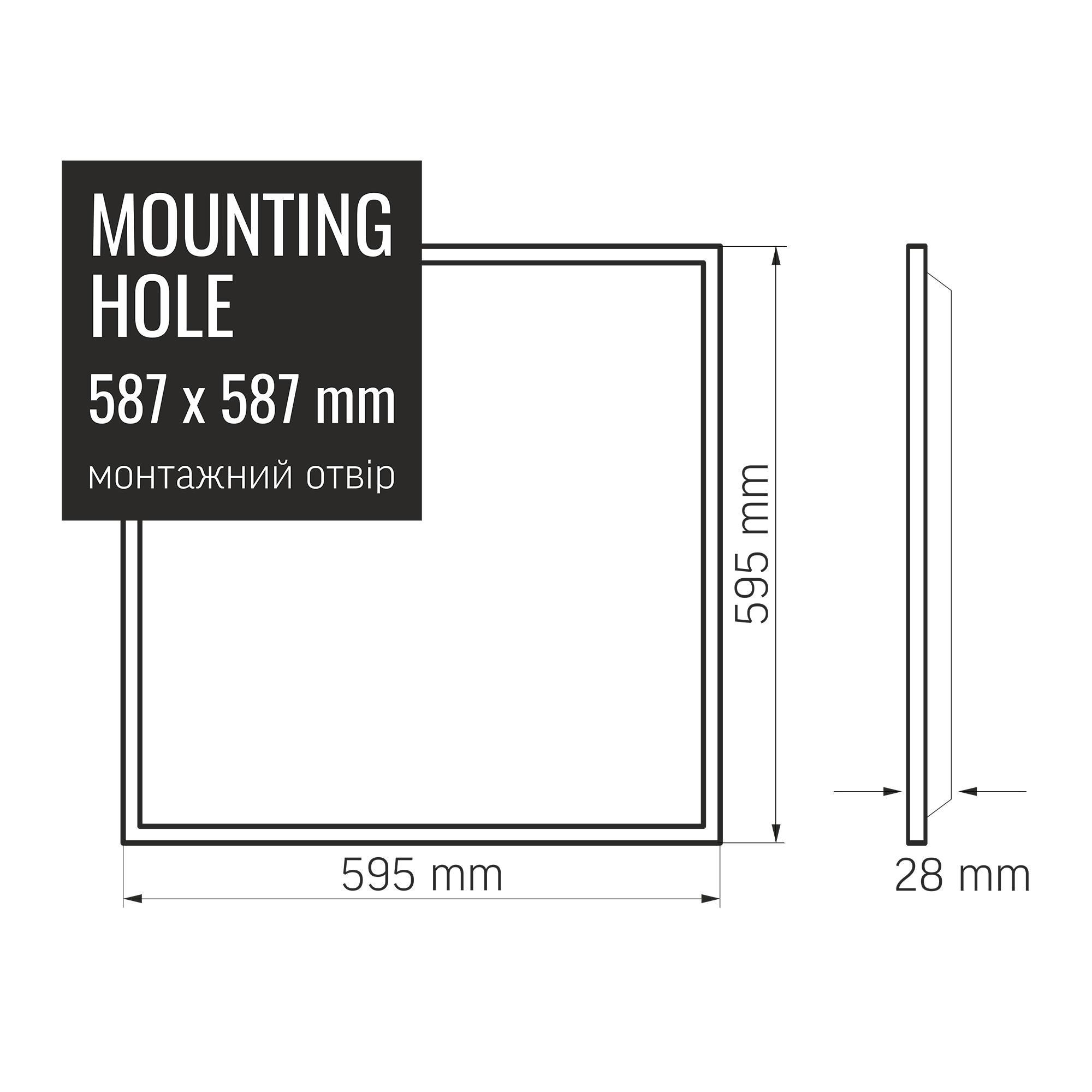 LED панель VIDEX 60W 4100K 220V матова — фото 6 з 6